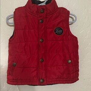 Lucky Brand Cherry Red Quilted Vest- Size 18m